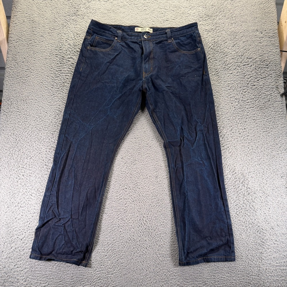 Vintage Noiz Jeans Mens 40x30 Blue Cotton Denim Straight Baggy Workwear Travel